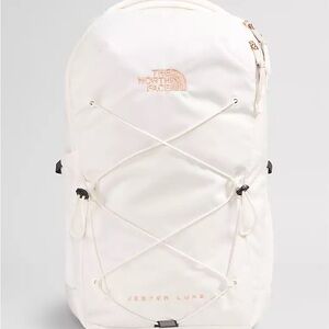 North Face Jester Backpack White and Pink/Rose Gold
